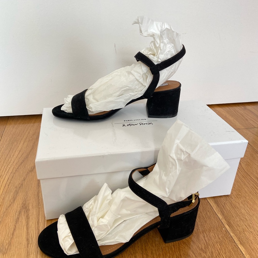 NWT Black Block Heel Sandals size 6